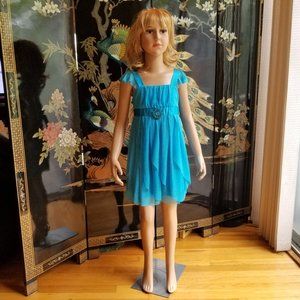 Amy Byer Size 6 Sapphire Blue Formal Glitter Dress